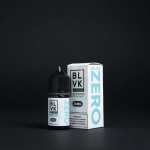 BLVK Zero ICE 無味煙油瓶身照，藍白風格呈現涼感視覺