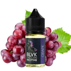 BLVK 葡萄煙油產品照、BLVK 葡萄果香鹽油瓶身展示